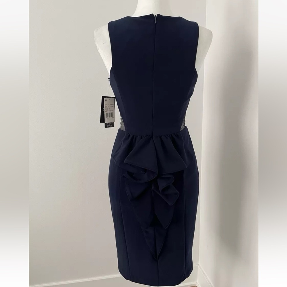 Navy Blue Cut-Out Dress AQUA Sz 0/XS $188! *G3 - Picture 2 of 5